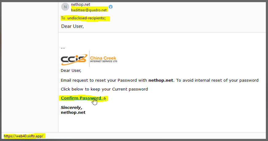 Phishing Email Example