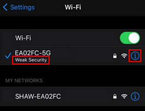 Weak Security WiFi